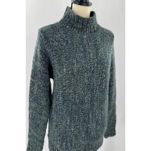 COS Wool Alpaca Mock Neck Sweater Gray Black Green Marl Pullover Small
